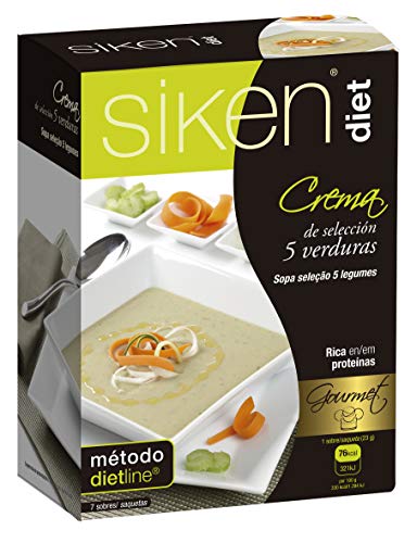 Siken Diet - Crema de Selección 5 Verduras. Caja con 7 sobres. 77 Kcal/sobre.