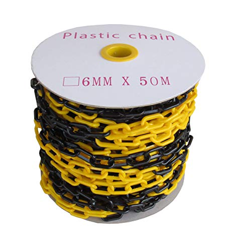 SNS SAFETY LTD Cadena de plástico negro y amarillo de 6 mm 50,0 metros