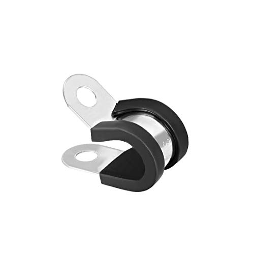 sourcing map Abrazadera metálica aislante con forma de R con amortiguador de goma de acero inoxidable de 16mm 10uds sourcing map Abrazadera metálica aislante con forma de R con amortiguador de goma de acero inoxidable de 16mm 10uds