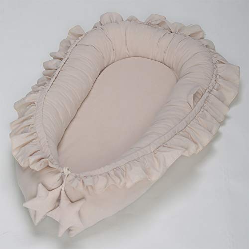 SRMTS Nido Bebe Recien Nacido, con Estrellas Beige Reductor de Cuna, Cama Nido de Viaje Tumbona para Bebé Doble Caras Cuna Cama, ExtraíBle Adecuado para 0~10 Meses,Beige SRMTS Nido Bebe Recien Nacido, con Estrellas Beige Reductor de Cuna, Cama Nido de Viaje Tumbona para Bebé Doble Caras Cuna Cama, ExtraíBle Adecuado para 0~10 Meses,Beige