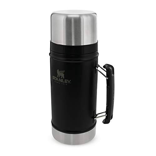 Stanley The Legendary Classic Vacuum Food Jar .94L Matte Black 18/8 Stainless Steel Double-Wall Vacuum Insulation Water Bottle Leakproof + Packable Doubles As Cup Dishwasher Safe Naturally Bpa-Free