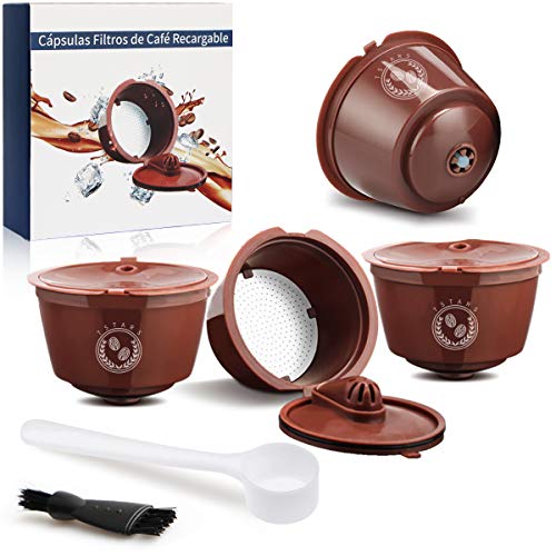 Star Letilio Filtros Cápsulas de Café Reutilizable, Cápsulas Filtros para Cafetera Dolce Gusto Recargables más de 300 usos para Reemplazo, 4pcs con 1 Cucharón de Plástico, 1 Cepillo de Limpieza Star Letilio Filtros Cápsulas de Café Reutilizable, Cápsulas Filtros para Cafetera Dolce Gusto Recargables más de 300 usos para Reemplazo, 4pcs con 1 Cucharón de Plástico, 1 Cepillo de Limpieza