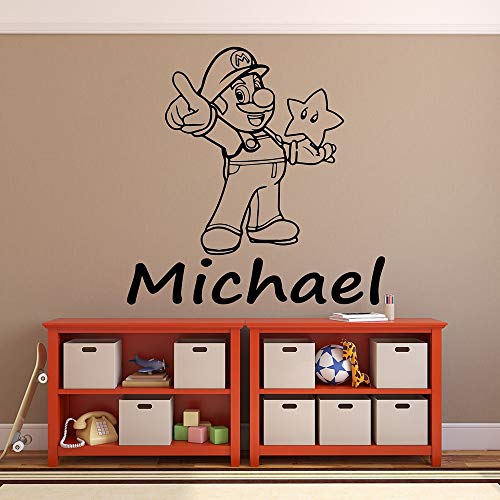 Super Mario pared calcomanía dibujos animados chico nombre personalidad vinilo puerta y ventana pegatina dormitorio bebé habitación decoración del hogar