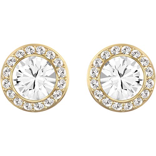 Swarovski Women's Angelic Stud Pierced Earrings, Set of White Swarovski Earrings with Gold-tone Plating, part of the Swarovski Angelic Collection