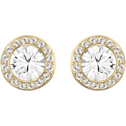 Swarovski Women's Angelic Stud Pierced Earrings, Set of White Swarovski Earrings with Gold-tone Plating, part of the Swarovski Angelic Collection Swarovski Women's Angelic Stud Pierced Earrings, Set of White Swarovski Earrings with Gold-tone Plating, part of the Swarovski Angelic Collection