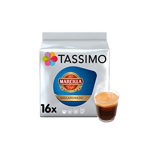 Tassimo Café Marcilla Descafeinado - 80 Cápsulas (T DISCs) compatibles con cafeteras Tassimo Bosch - 5 Paquetes de 16 Unidades