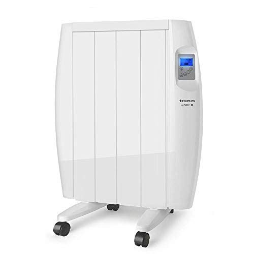 Taurus Tallin 600 - Emisor térmico, Tecnología Seca, Programación Diaria-semanal, Temperatura Hasta 35ºC, Funcionamiento Confort y Económico, Incluye Ruedas y Soporte Pared, 4 Elementos, 600W, Blanco Taurus Tallin 600 - Emisor térmico, Tecnología Seca, Programación Diaria-semanal, Temperatura Hasta 35ºC, Funcionamiento Confort y Económico, Incluye Ruedas y Soporte Pared, 4 Elementos, 600W, Blanco