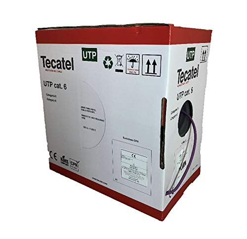 Tecatel Cable UTP Cat. 6 LSZH PVC Violeta Caja 305 MTS CCA - CE/ROHS/CPR