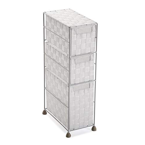 TIENDA EURASIA® Cajonera de Tela - Organizador de Almacenamiento Estrecho - Cómoda de 3 cajones - para habitación - Lavadero - Baño - Zonas Estrechas - 15,5x28x57 (Blanco) TIENDA EURASIA® Cajonera de Tela - Organizador de Almacenamiento Estrecho - Cómoda de 3 cajones - para habitación - Lavadero - Baño - Zonas Estrechas - 15,5x28x57 (Blanco)