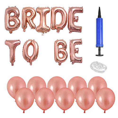 TIMESETL Bride To Be Banner Globos de Letras Papel de Aluminio Oro Rosa para Boda/Fiesta de Despedida de Soltera