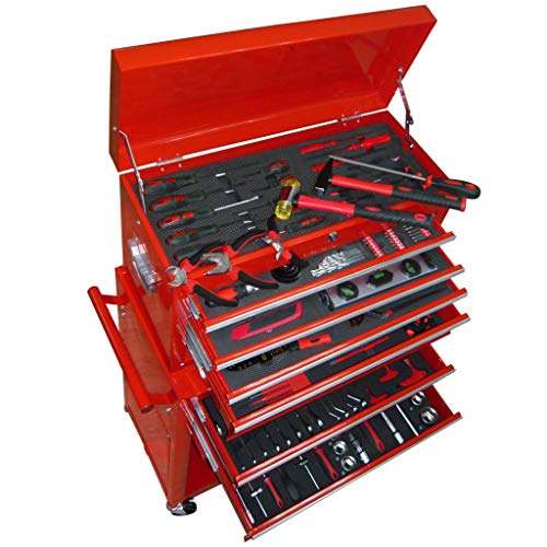 UnfadeMemory Carrito Móvil de Herramientas de Taller con 7 Cajones Contiene un Juego Completo de Herramientas para Mecánicos de Vehículos,Caja Herramientas con Ruedas,Acero Rojo 70x33x107,5cm UnfadeMemory Carrito Móvil de Herramientas de Taller con 7 Cajones Contiene un Juego Completo de Herramientas para Mecánicos de Vehículos,Caja Herramientas con Ruedas,Acero Rojo 70x33x107,5cm
