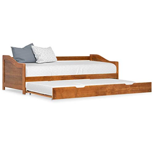 UnfadeMemory Marco de Cama Nido con Ruedas y Listones,Sofá Cama,90x200cm,Muebles de Hogar,Madera Maciza de Pino (Marrón Miel) UnfadeMemory Marco de Cama Nido con Ruedas y Listones,Sofá Cama,90x200cm,Muebles de Hogar,Madera Maciza de Pino (Marrón Miel)