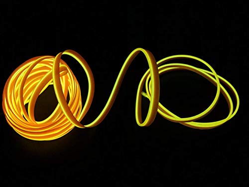 USB Neon Light El Wire Alambre electroluminiscente que brilla intensamente para el partido de Navidad Pub Interior Decoración al aire libre con 5 mm borde de costura 2M / 6FT (Amarillo)