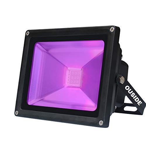 UV Luz negra LED, 10W LED decorativa violeta Etapa,IP65 Impermeable UV-A 395-400nm Luz de inundación de longitud para entretenimiento en interiores al aire libre Celebraciones festivas fluorescentes