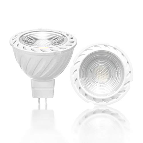 VARICART GU5.3 12V LED COB Bombilla Color Blanco Frío 6000K, 6W MR16 Ángulo Haz 60º, Equiv. Halógeno 50W 500lm Regulable, Lámpara Foco Tradicional para Iluminación de Techo (Pack de 2)