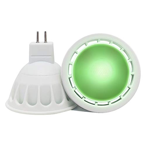 VARICART GU5.3 12V LED COB Bombilla Color Verde, 6W MR16 60° Ángulo Haz, 50W Halógeno Equiv. 500lm, Luz Especial Ambiental Decorativa Iluminación Fiesta (Pack de 2)