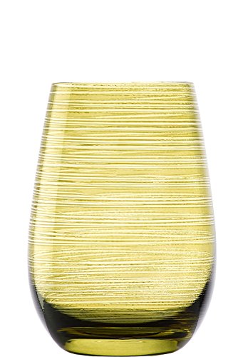 Vasos Twister de Stölzle Lausitz, 465 ml, Verde oliva, juego de 6 unidades, bonitos vasos de colores, compatibles con lavavajillas, ideales como regalo.