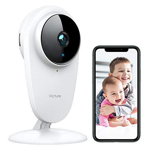 Victure Home 1080P Teléfono Móvil para Vigilancia Bebés 2.4G Wi-Fi Vigilabebes con Detección de Sonido y Movimiento la Visión Nocturna Funciona con Alexa