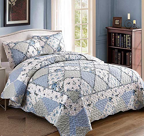 VIVILINEN 3 Piezas Cubierta Cama, Colcha Bouti Pique, para Cama 150 o Cama 135, Manta Funda para Verano Invierno Cama Matrimonio, Sobrecama Ropa de Cama,Colchas Patchwork (Azul Claro, 220_x_240_cm) VIVILINEN 3 Piezas Cubierta Cama, Colcha Bouti Pique, para Cama 150 o Cama 135, Manta Funda para Verano Invierno Cama Matrimonio, Sobrecama Ropa de Cama,Colchas Patchwork (Azul Claro, 220_x_240_cm)