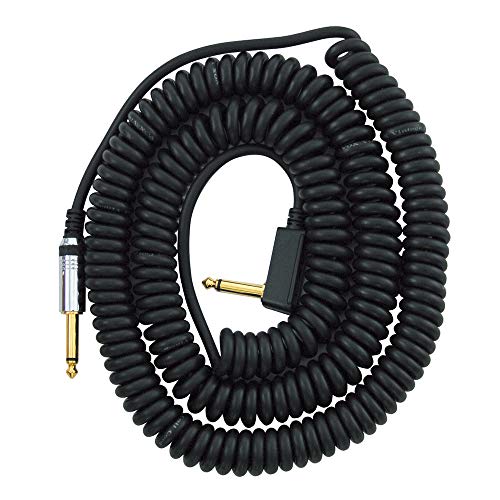 Vox VCC090BK - Cable jack a jack (acodado, 9 m, en espiral, conector chapado en oro), color negro