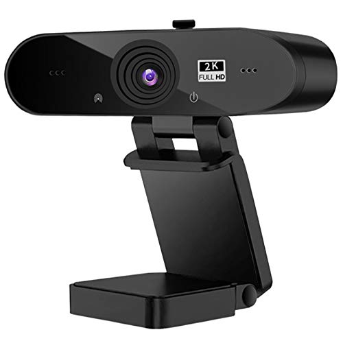 Webcam PC con Micrófono,1440P/30fps 2K Cámara Web,Webcam USB con Autoenfoque y Corrección de Luz para Videollamadas,Clases Online,Videoconferencia y Transmisión en Vivo,Windows/Mac OS/Android