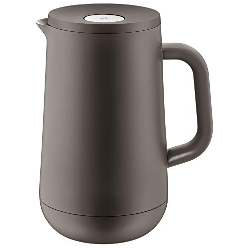 WMF – Jarra térmica (Impulse Antracita té café 1,0l, altura 23,4 cm Vidrio Cierre Automático 24h fría & caliente regalo, Marrón