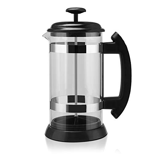 xxffyy Cafetera, Taza de residuos de Filtro de Vidrio portátil para el hogar de 1000 ml, cafetera con Filtro de presión Manual, Utilizada para filtrar té o café