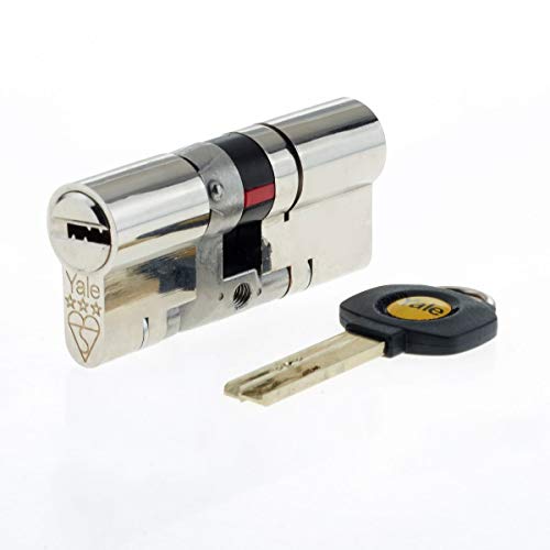 Yale - Cerradura europea de bombín cilíndrico para puerta de alta seguridad, anti rotura y anti golpes, níquel 35/35, uPVC, platino, 3 estrellas, 35 (int.) x 35 (ext.) TS2007:2014 Yale - Cerradura europea de bombín cilíndrico para puerta de alta seguridad, anti rotura y anti golpes, níquel 35/35, uPVC, platino, 3 estrellas, 35 (int.) x 35 (ext.) TS2007:2014