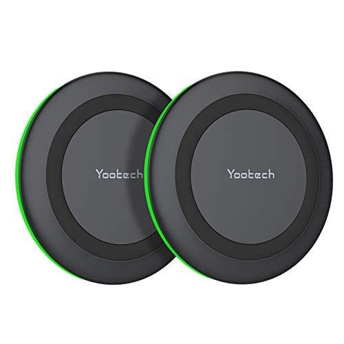 Yootech Cargador Inalámbrico Rápido,2 Pack 7.5W para iPhone 12/12 Mini/12 Pro/12 Pro Max/SE 2020/11/11 Pro/11 Pro Max/Xs MAX/XR/XS/X/8+/8,10W para Galaxy S20/Note10/S10/S10E, AirPods Pro(No Adaptador)