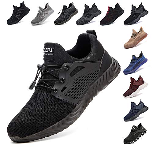 Zapatos De Seguridad para Hombre con Puntera De Acero Mujer Calzado De Trabajo Zapatos De Deportivos Transpirables Construcción Botas Trekking Negro Azul Gris Verde Rosa 36-48 EU Negro 41 Zapatos De Seguridad para Hombre con Puntera De Acero Mujer Calzado De Trabajo Zapatos De Deportivos Transpirables Construcción Botas Trekking Negro Azul Gris Verde Rosa 36-48 EU Negro 41