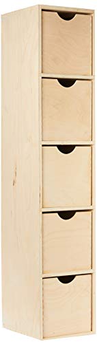 Zeller 13195 - Cajonera de Abedul con 5 cajones, 21 x 16 x 86 cm, Color Natural Zeller 13195 - Cajonera de Abedul con 5 cajones, 21 x 16 x 86 cm, Color Natural