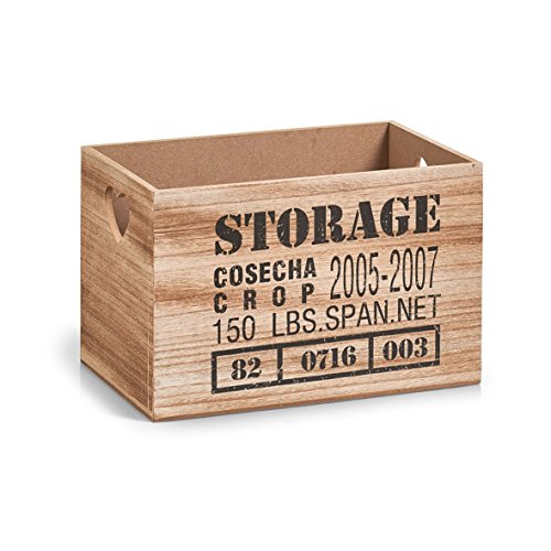 Zeller 15122 – Caja de almacenaje Storage, MDF/Madera, Natural, 28 x 18,7 x 17 cm