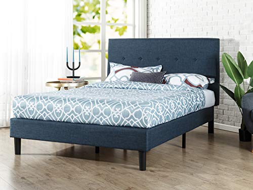 Zinus Cama de plataforma tapizada en azul marino con detalles de botones Omkaram, Camas de Plataforma, Sin necesidad de usar un somier, Azul marino, Fácil montaje, 150 x 190 cm Zinus Cama de plataforma tapizada en azul marino con detalles de botones Omkaram, Camas de Plataforma, Sin necesidad de usar un somier, Azul marino, Fácil montaje, 150 x 190 cm