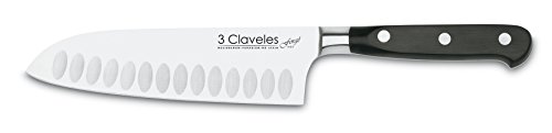 3 Claveles - Cuchillo Santoku Forgé de Acero Inoxidable - 17 cm - 6,5''