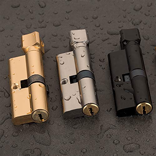 3 Piezas Cilindro cerradura puerta seguridad con pomo 35/35(70mm) con cierre antigolpes y con 3 llaves(Plata, Oro, Negro) 3 Piezas Cilindro cerradura puerta seguridad con pomo 35/35(70mm) con cierre antigolpes y con 3 llaves(Plata, Oro, Negro)