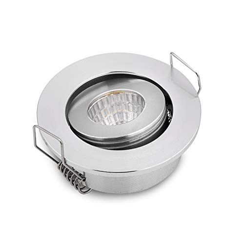 3W pequeños LED Downlights empotrables Mini ajustable Cob Gabinete Puntos Luces Tamaño del agujero 40-45mm Plata