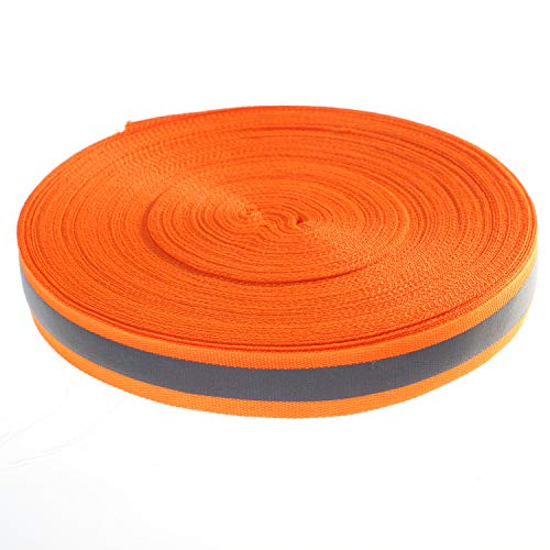 46 metro x 20mm reflectante cinta de seguridad para coser, Tira Reflectore de Costura para DIY chaleco etc, para la seguridad del tráfico, naranja, TKB5080-orange