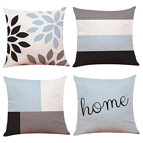 4pcs Fundas de Cojín de Algodón de Lino en Geométricas Modernos para Sofá Cama Sillones Decorativo 45 x 45 cm (Geométricas Gris) 4pcs Fundas de Cojín de Algodón de Lino en Geométricas Modernos para Sofá Cama Sillones Decorativo 45 x 45 cm (Geométricas Gris)