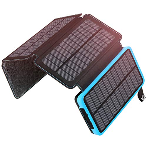 A ADDTOP Cargador Solar Portátil 25000mAh Impermeable Power Bank con 4 Paneles Batería Externa Dual USB para iPhone, iPad y Samsung Galaxy y más A ADDTOP Cargador Solar Portátil 25000mAh Impermeable Power Bank con 4 Paneles Batería Externa Dual USB para iPhone, iPad y Samsung Galaxy y más