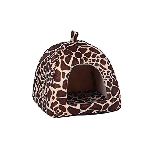 AAGOOD Nido 1pc Mascotas casa del Animal doméstico y sofá Antideslizante Cama del Gato del Perro Caliente Suave Rayas de la Cebra de la Perrera Plegable Invierno Suave Acogedor Saco de Dormir