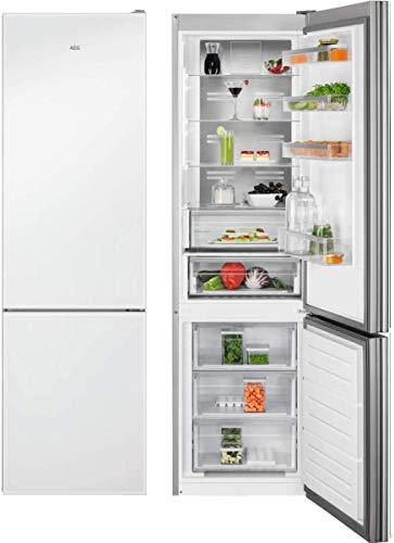 AEG RCB736E4ML Frigorífico Combi con puerta de cristal, Libre Instalación, 2.01 m, NoFrost, Tecnología Twintech, MultiFlow, Display LED, Cajón ExtraChill, Luces LED, Blanco, Clase A++ AEG RCB736E4ML Frigorífico Combi con puerta de cristal, Libre Instalación, 2.01 m, NoFrost, Tecnología Twintech, MultiFlow, Display LED, Cajón ExtraChill, Luces LED, Blanco, Clase A++
