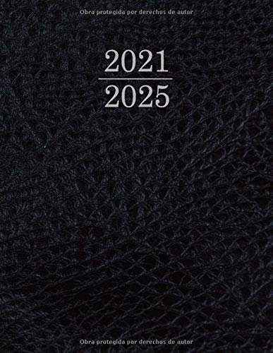 Agenda 2021-2025 60 Meses: Agenda Mensual de 60 Meses, Agenda de Bolsillo 2021/2025, Calendario de cinco años, Organizador de lista de tareas ... de contraseñas...160 Páginas | Diseño Negro