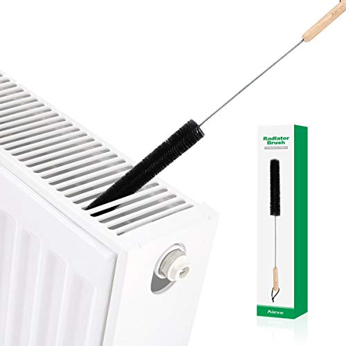 AIEVE - Cepillo limpiador de radiador, cepillo de limpieza para secador de pelusas, cepillo limpiador de lavadora, flexible y largo para plumero (80 cm)