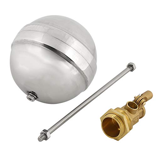 Akozon Válvula de bola flotante DN25 G1 de latón, válvula de flotador, rosca exterior, sensor de agua, acero inoxidable, válvula de llenado de alta presión