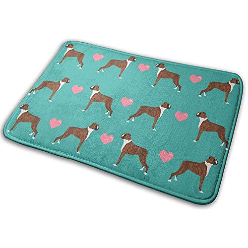 Amanda Walter Boxers Love Fabric Cute Valentines Hearts Dog Fabric Best Boxer Dog Fabric Floor Bath Entrance Rug Mat 15.7 'X23.5' DMR-1655