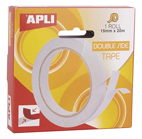 APLI 17723 - Cinta adhesiva doble cara 15 mm x 20 m