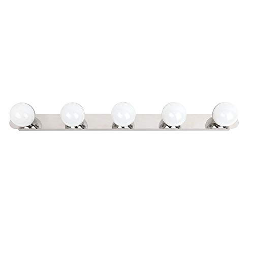 Aplique LED de pared para baño, sobre espejo, camerino, cromo brillo, led 5x3W y 1500 lúmenes, estilo sencillo y elegante, tono de luz blanca neutra 4000K.