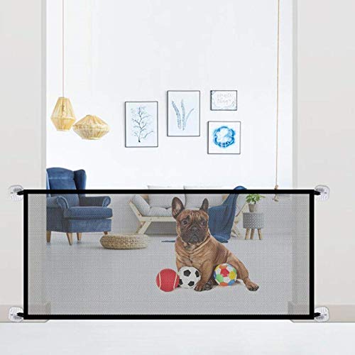 awhao-123 Magic Gate Dog - Barrera de Seguridad Plegable Portátil para Perro, Puerta de Seguridad Aislada para Perros y Mascotas, 72 x 180 cm (Negro) Outstanding