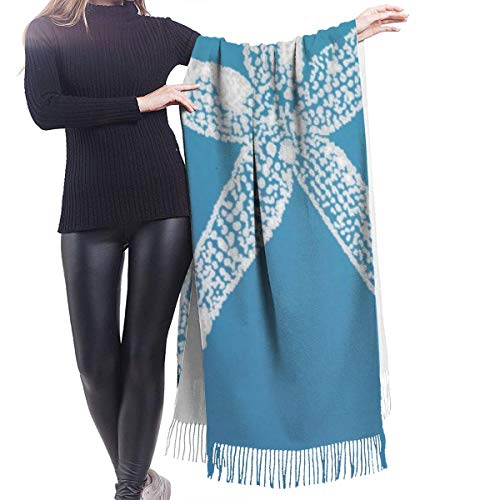 Azul Ombre estrellas de mar playa casa chal abrigo invierno cálido bufanda capa grande bufanda bufanda de gran tamaño bufandas para las mujeres