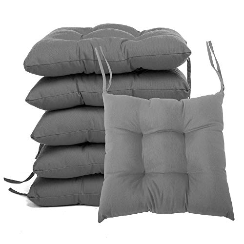 BCASE, Pack de 6 Cojines de Asiento y Silla, 38x38cm, Funda de Polyster, Relleno de Fibra, Cómodos, Resistentes, Fácil de Limpiar, para Cocina, Cuarto, Sala, Jardín, Terraza, Patio, Etc. Gris BCASE, Pack de 6 Cojines de Asiento y Silla, 38x38cm, Funda de Polyster, Relleno de Fibra, Cómodos, Resistentes, Fácil de Limpiar, para Cocina, Cuarto, Sala, Jardín, Terraza, Patio, Etc. Gris